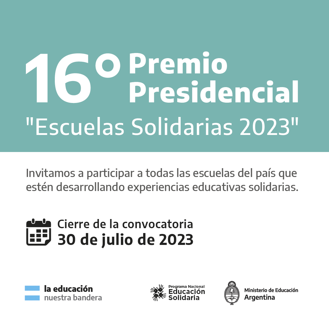 Premio Presidencial Escuelas solidarias 2023