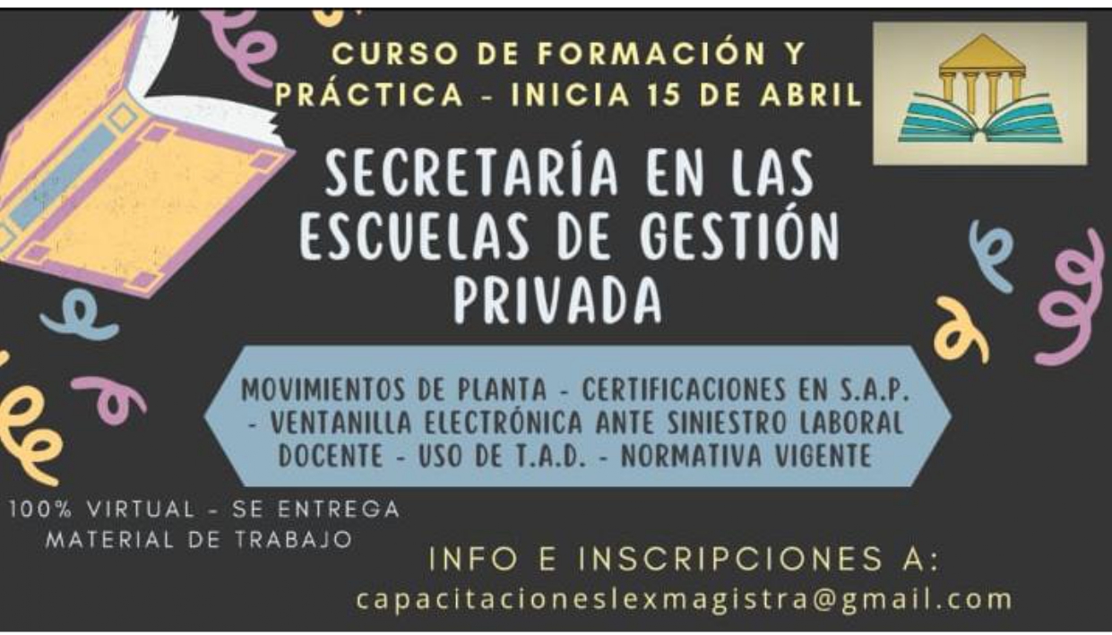 Secretaría en las escuelas de gestión privada